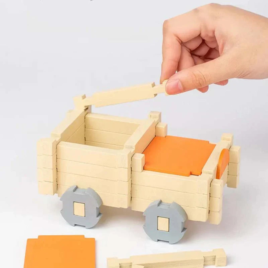 Wooden Toy Building Blocks Montessori Learning Toy Kids
