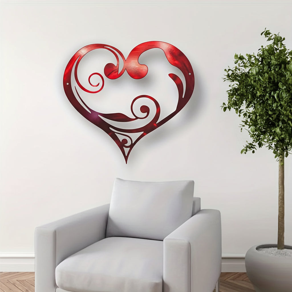 Décoration murale motif cœur Métal Art mural élégant pour la maison