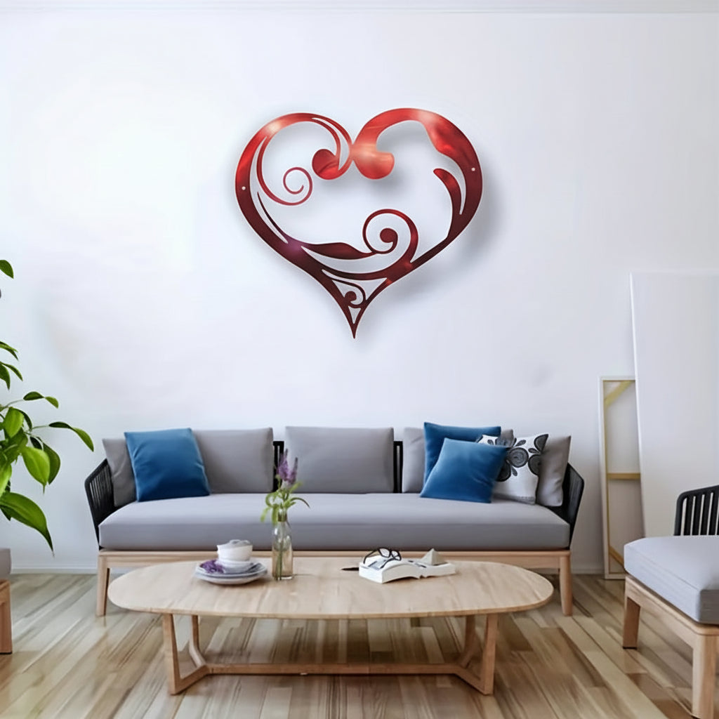 Décoration murale motif cœur Métal Art mural élégant pour la maison