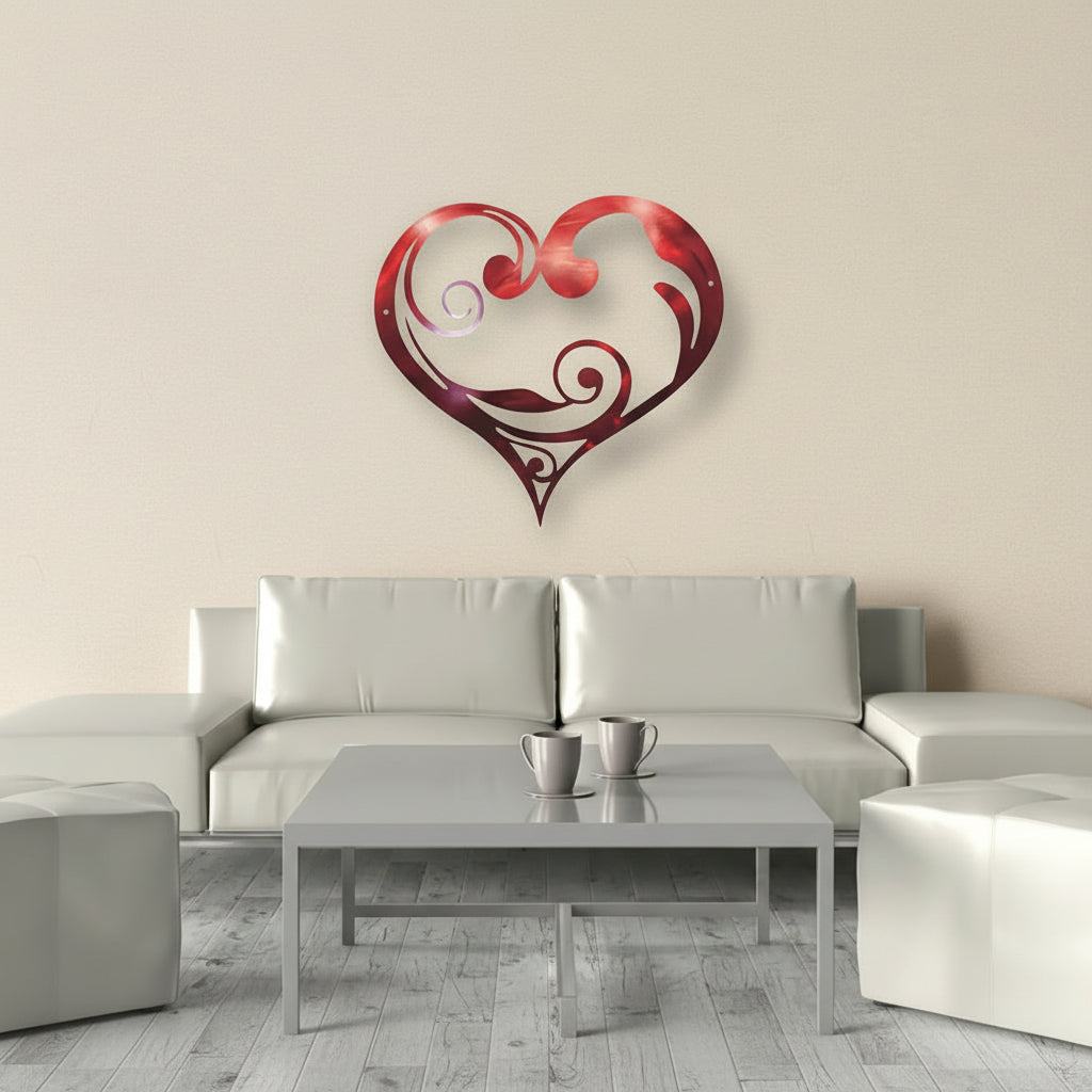 Décoration murale motif cœur Métal Art mural élégant pour la maison