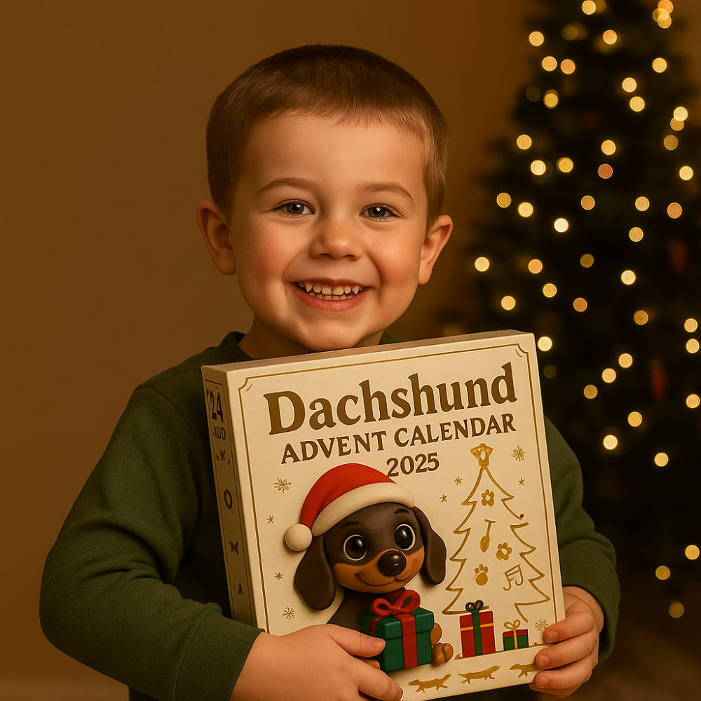 Hund Adventskalender 2025 mit 24 Dackelfiguren Weihnachtsfreude