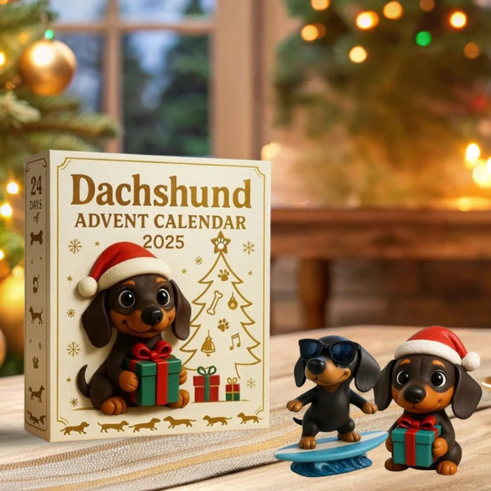 Hund Adventskalender 2025 mit 24 Dackelfiguren Weihnachtsfreude