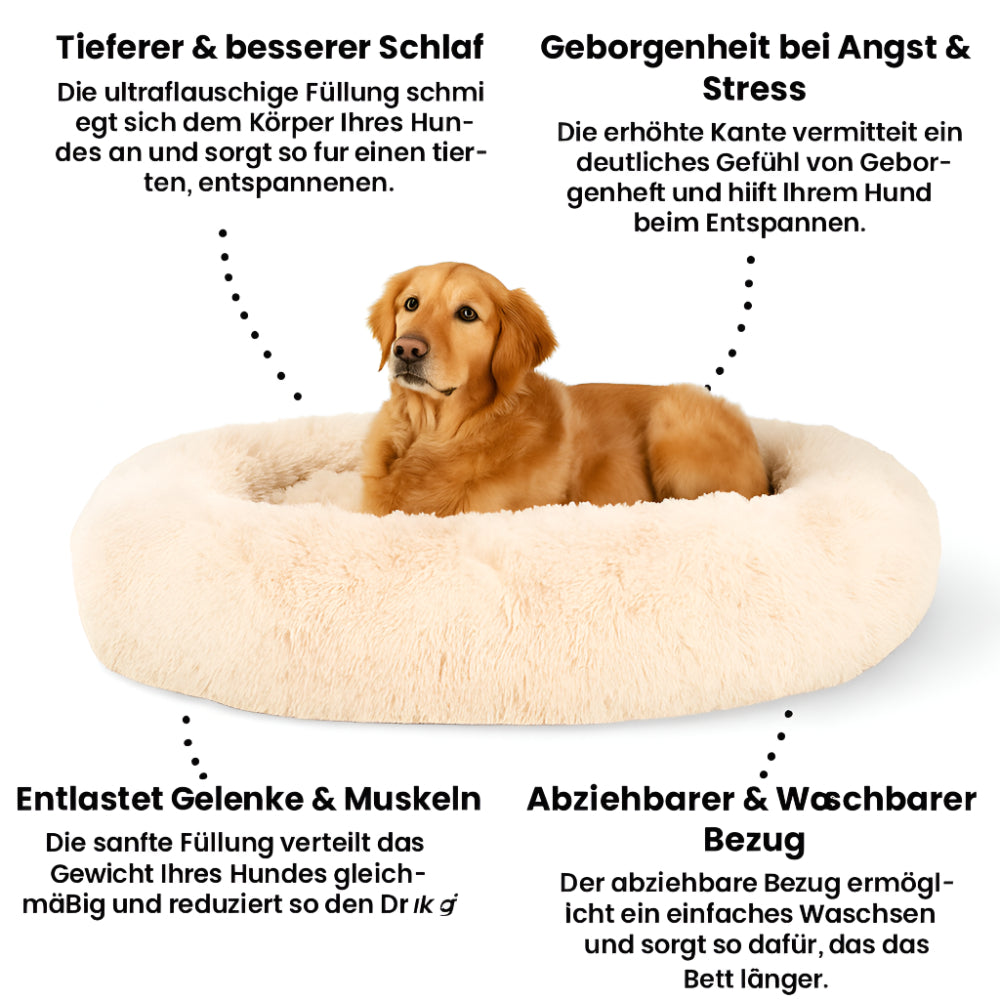 Hund Bett Rund Weich Waschbar Beruhigendes Kuschelbett