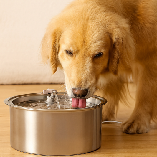 Dog Drinking Fountain Stainless Steel Automatic Quiet Hygienic Bowl