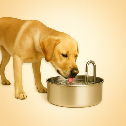 Dog Drinking Fountain Stainless Steel Automatic Quiet Hygienic Bowl