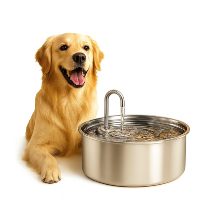 Dog Drinking Fountain Stainless Steel Automatic Quiet Hygienic Bowl