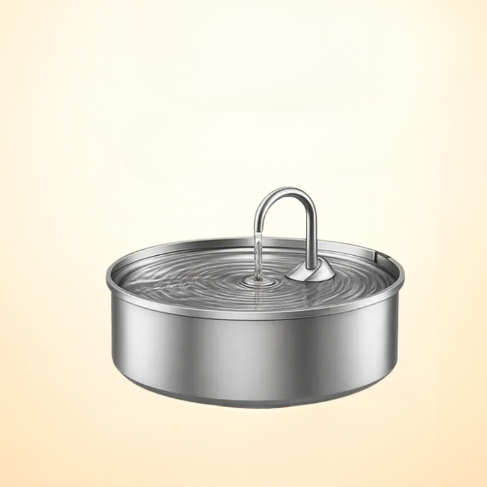 Dog Drinking Fountain Stainless Steel Automatic Quiet Hygienic Bowl