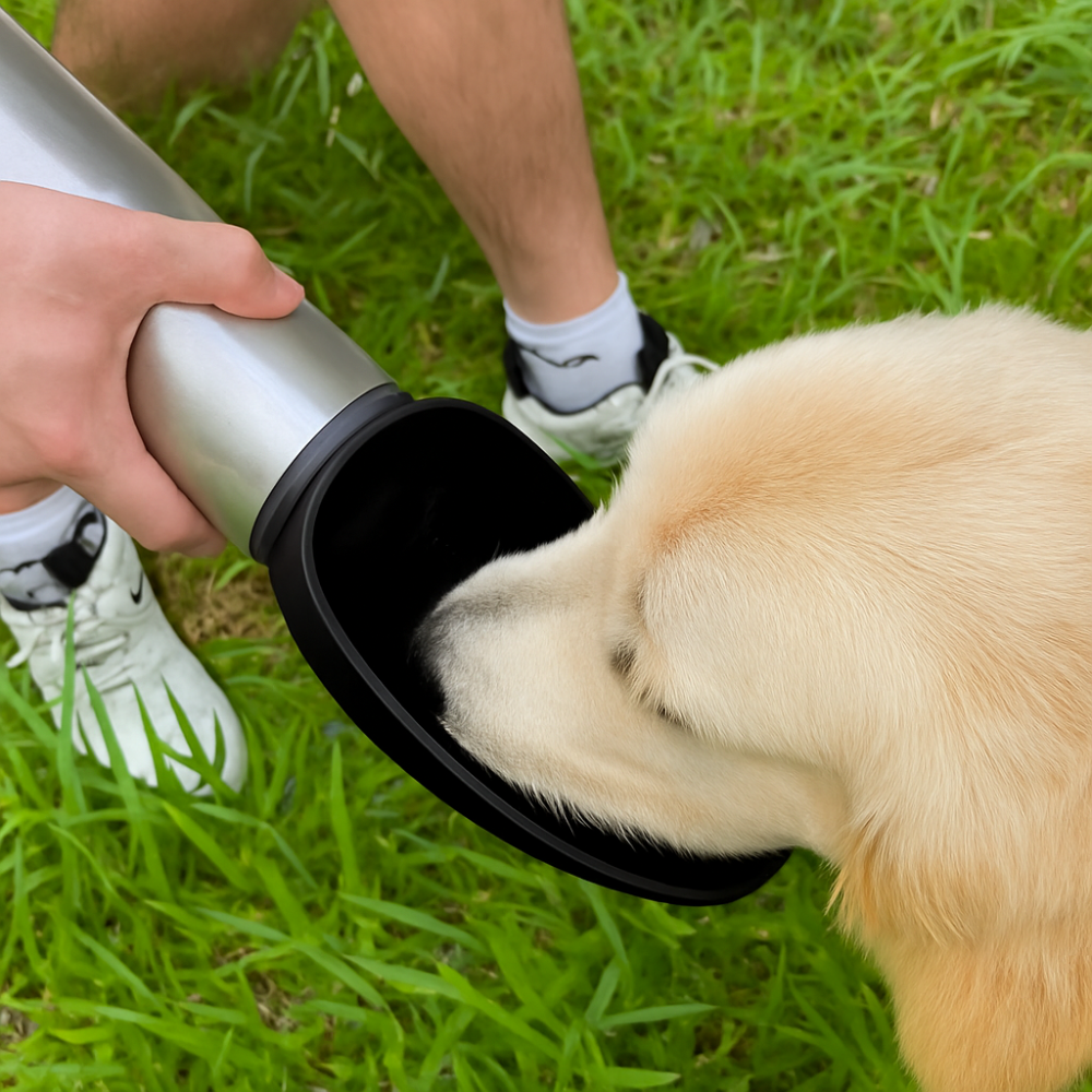 Dog Drinking Bottle Stainless Steel Leak-Proof Insulated Portable Outdoor