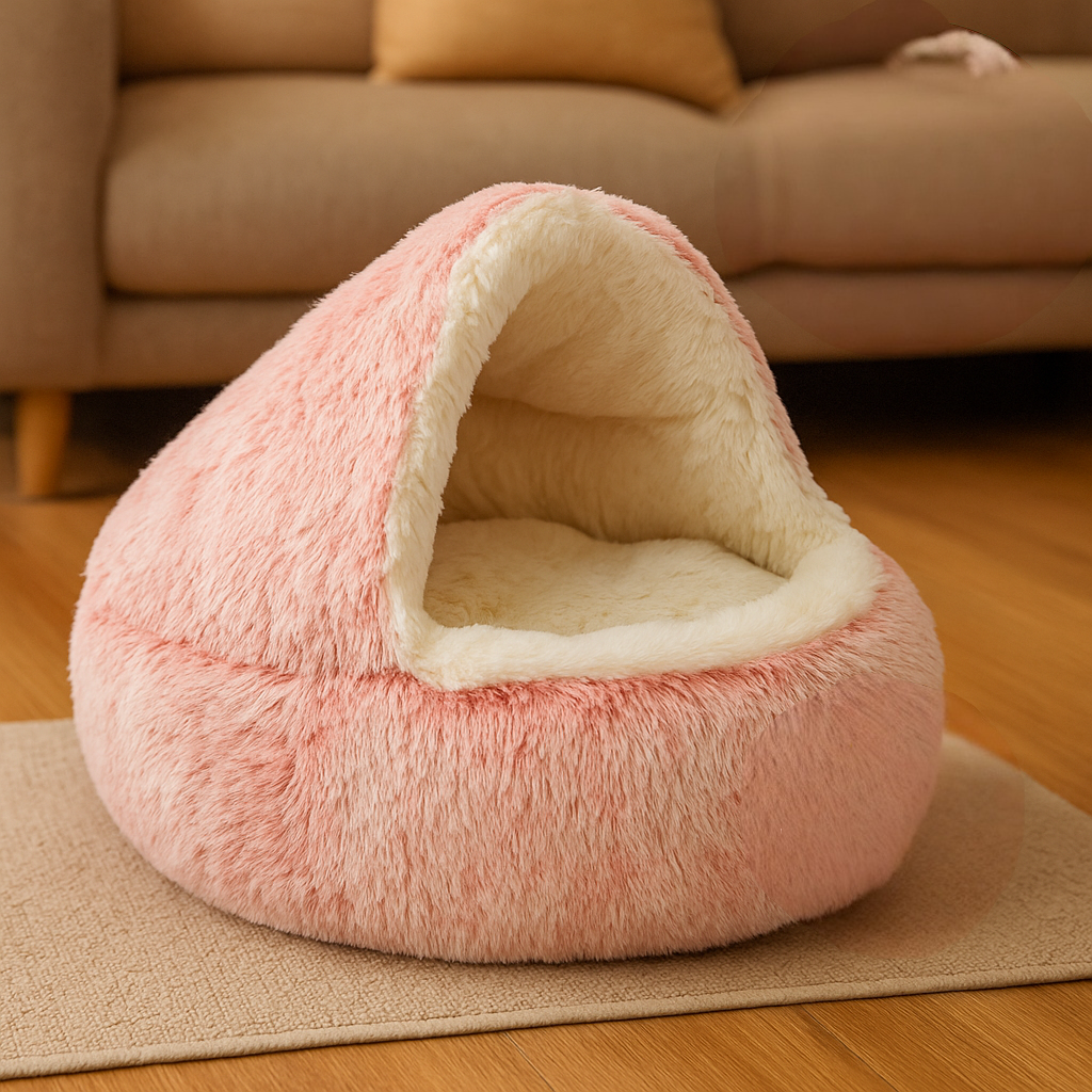 Dog Bed Fluffy Warm Cuddle Nest