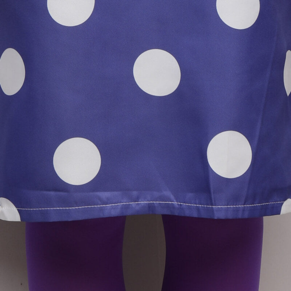 Vestido morado con lunares para disfraz infantil de carnaval y Halloween