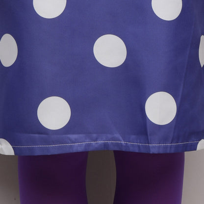 Vestido morado con lunares para disfraz infantil de carnaval y Halloween