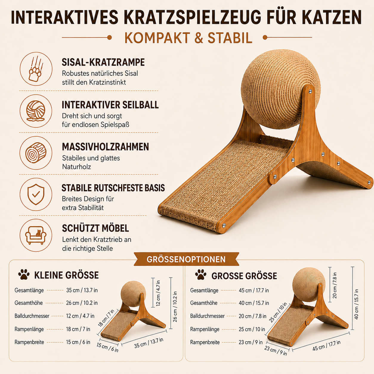 Interaktives Kratzspielzeug Für Katzen Kompakt Stabil