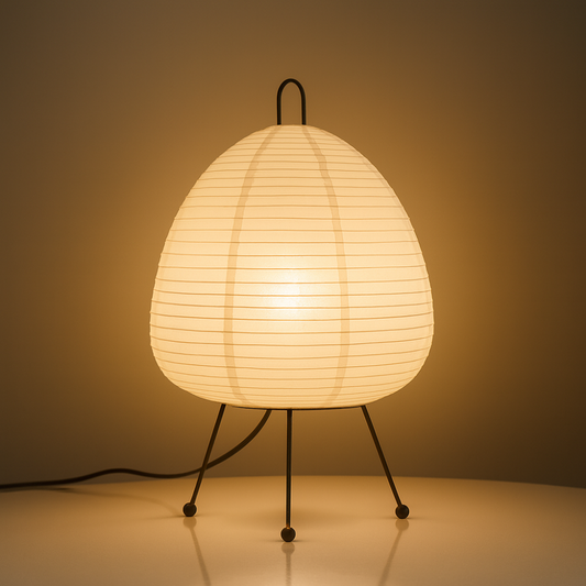 Japanische Reispapier Tischlampe Warmes Licht Modernes Eisen Design