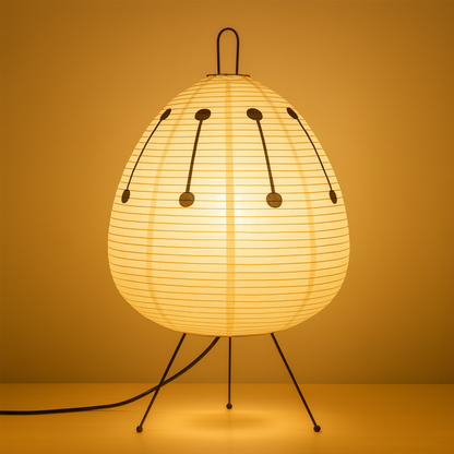 Japanische Reispapier Tischlampe Warmes Licht Modernes Eisen Design