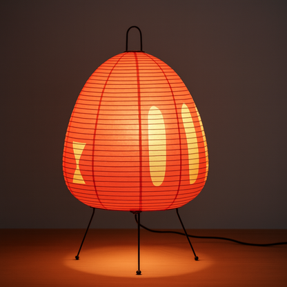 Japanische Reispapier Tischlampe Warmes Licht Modernes Eisen Design