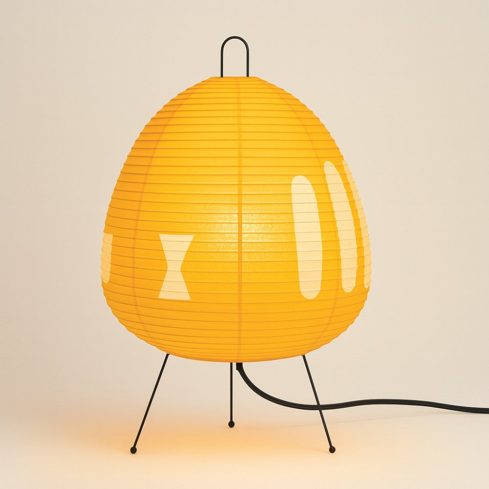 Japanische Reispapier Tischlampe Warmes Licht Modernes Eisen Design