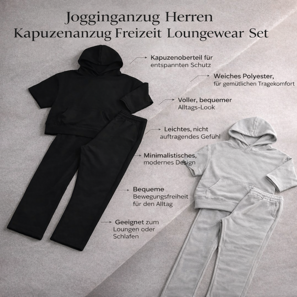 Chándal para hombre con capucha, conjunto de ropa casual y para estar en casa