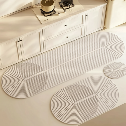 Ultra-Absorbent Kitchen Mat with Anti-Slip Backing – Versatile Striped Kitchen Floor Mat for Spills and Splashes