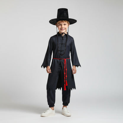 Kinder Schwarz Cosplay Outfit Set Kostüm