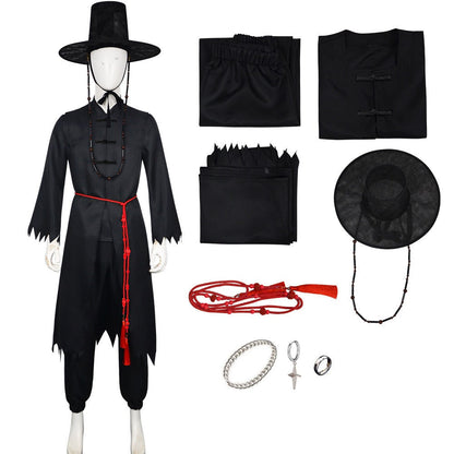 Kinder Schwarz Cosplay Outfit Set Kostüm