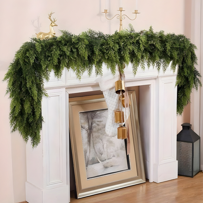 Künstliche Girlande Tannenzweige Winterdeko Grün Weihnachtskranz