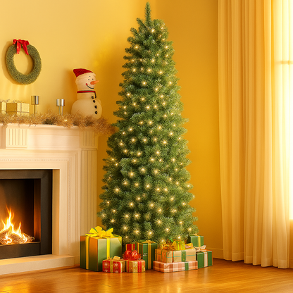 Künstlicher Weihnachtsbaum Lichter Schmal PVC Tannenbaum