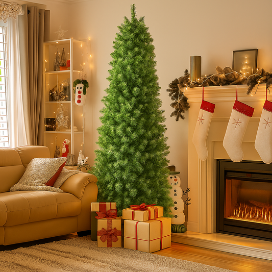 Artificial Christmas Tree Lights Narrow PVC Fir Tree