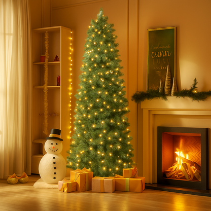 Künstlicher Weihnachtsbaum Lichter Schmal PVC Tannenbaum