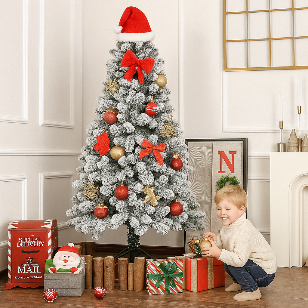 Künstlicher Weihnachtsbaum Schneeoptik PVC Rutschfest Dekobaum