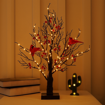 Künstlicher Weihnachtsbaum Tischdeko Lichter Vögel