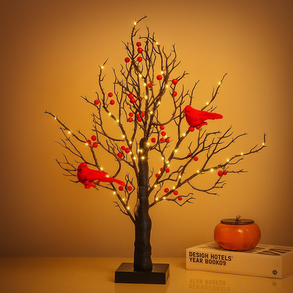 Künstlicher Weihnachtsbaum Tischdeko Lichter Vögel