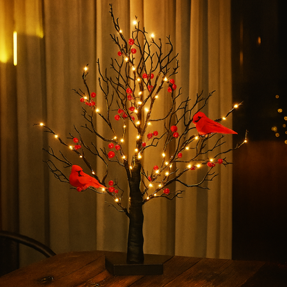 Künstlicher Weihnachtsbaum Tischdeko Lichter Vögel