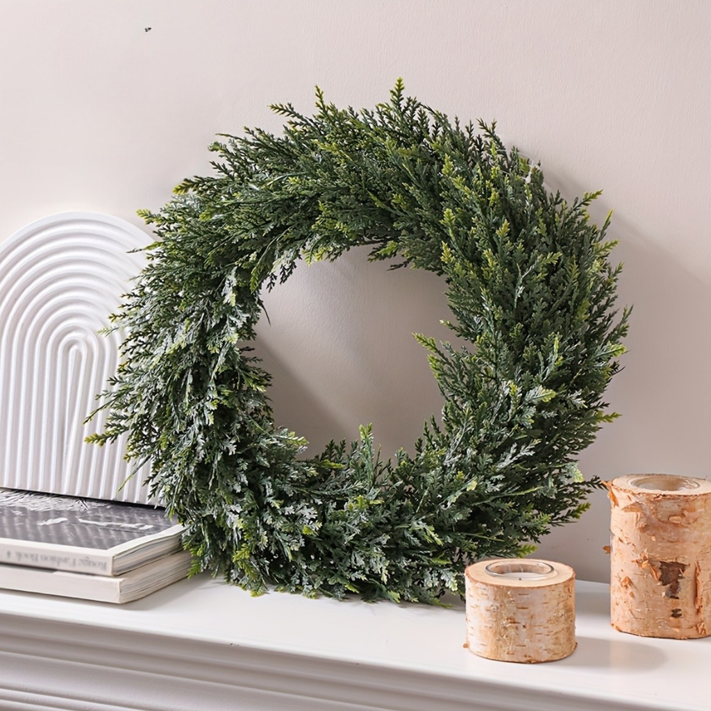 Künstlicher Zedernkranz Weihnachtsdeko Türkranz Kunststoff