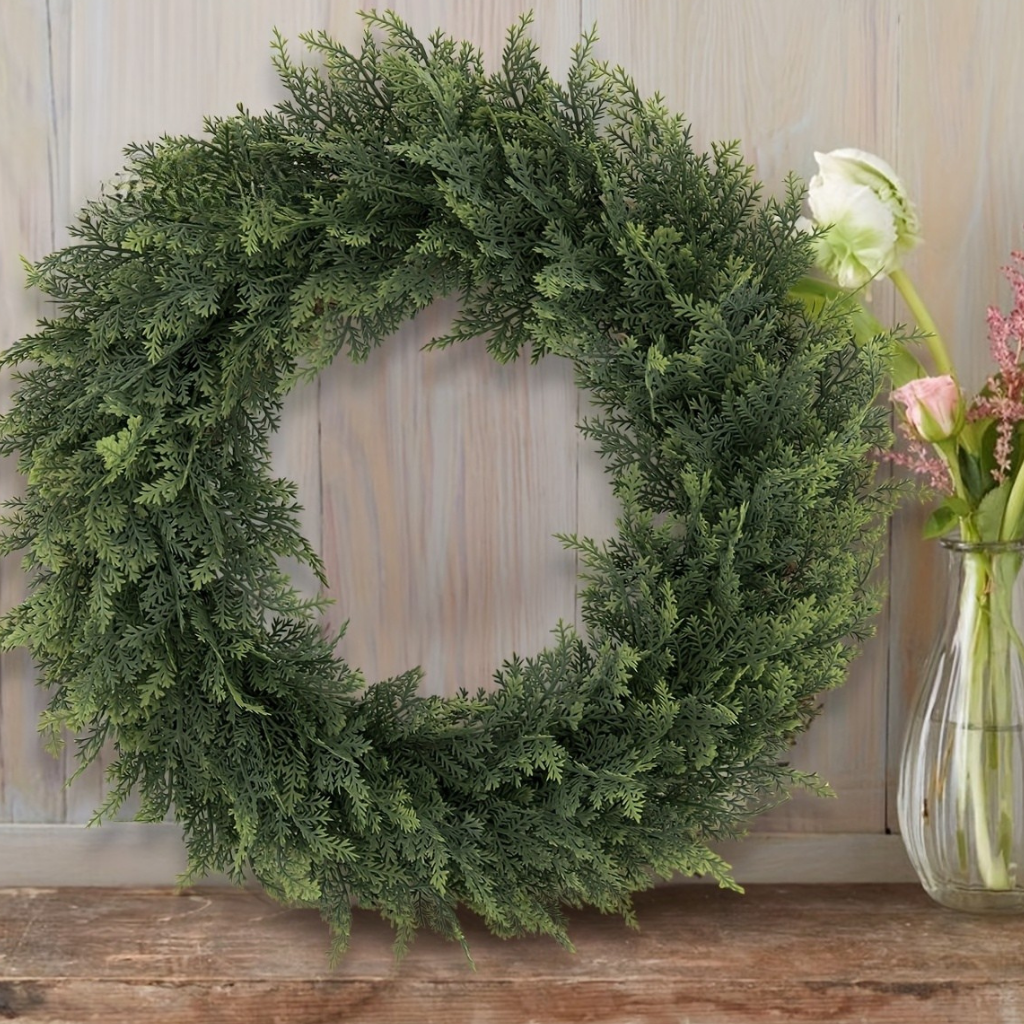 Künstlicher Zedernkranz Weihnachtsdeko Türkranz Kunststoff