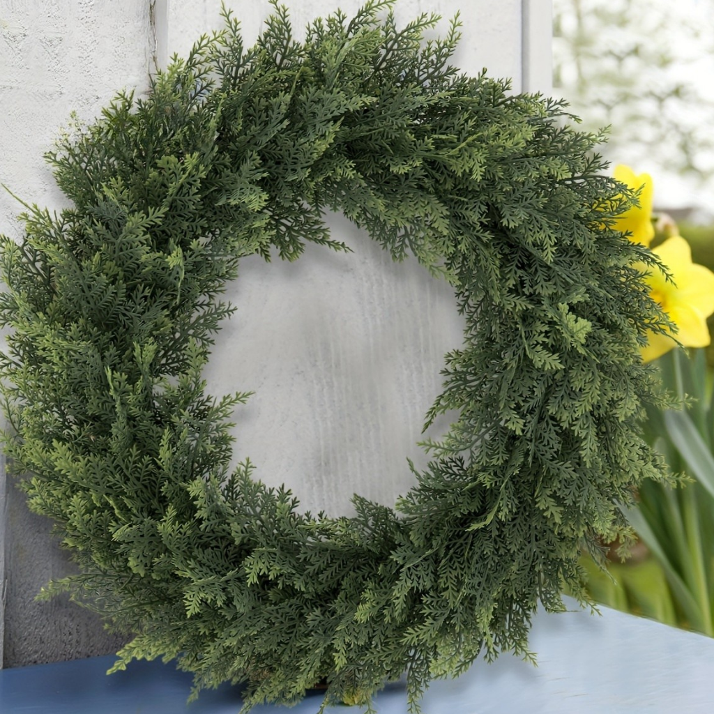 Künstlicher Zedernkranz Weihnachtsdeko Türkranz Kunststoff