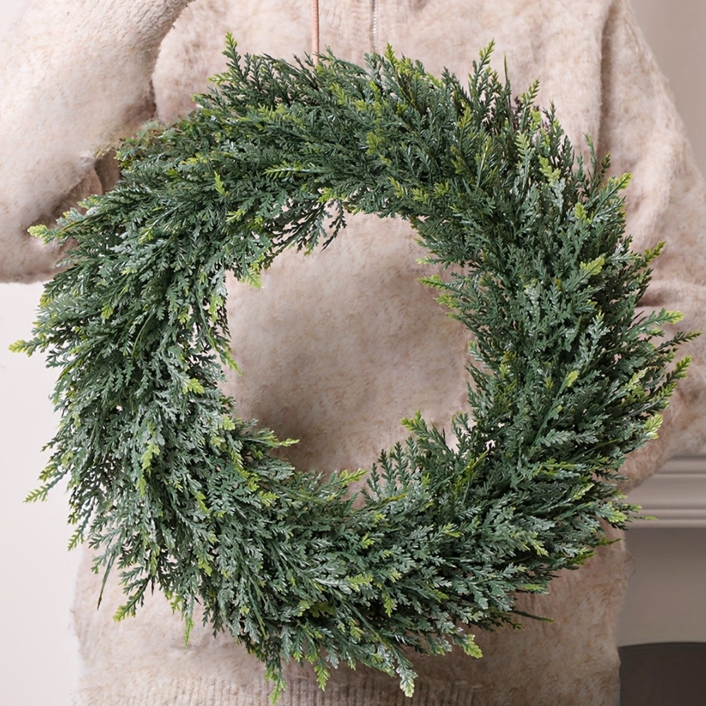 Künstlicher Zedernkranz Weihnachtsdeko Türkranz Kunststoff