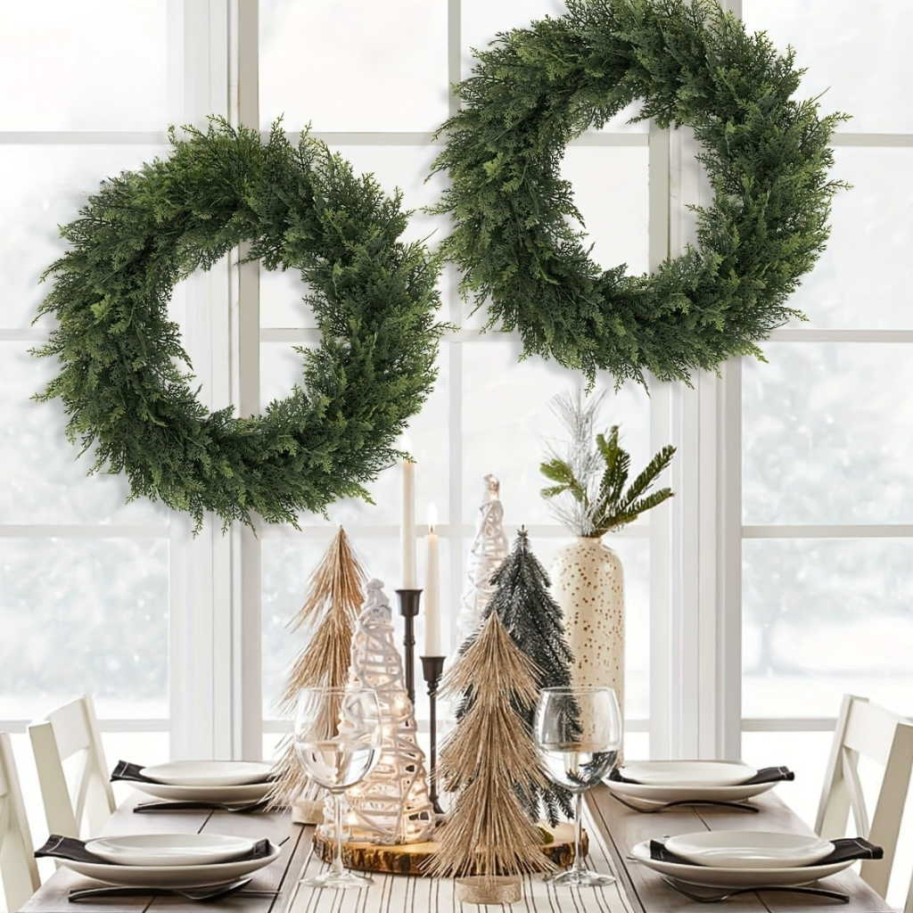 Künstlicher Zedernkranz Weihnachtsdeko Türkranz Kunststoff