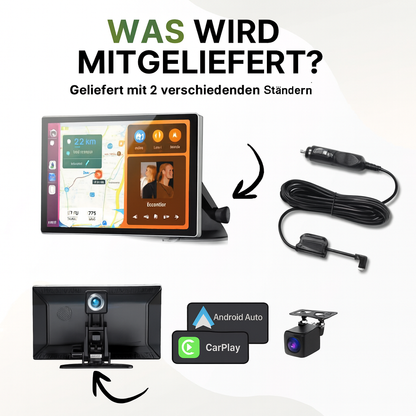 Kabelloser CarPlay Android Auto Adapter 22 cm HD-Touchscreen Auto Zubehör
