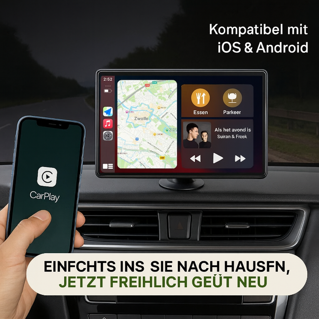 Kabelloser CarPlay Android Auto Adapter 22 cm HD-Touchscreen Auto Zubehör