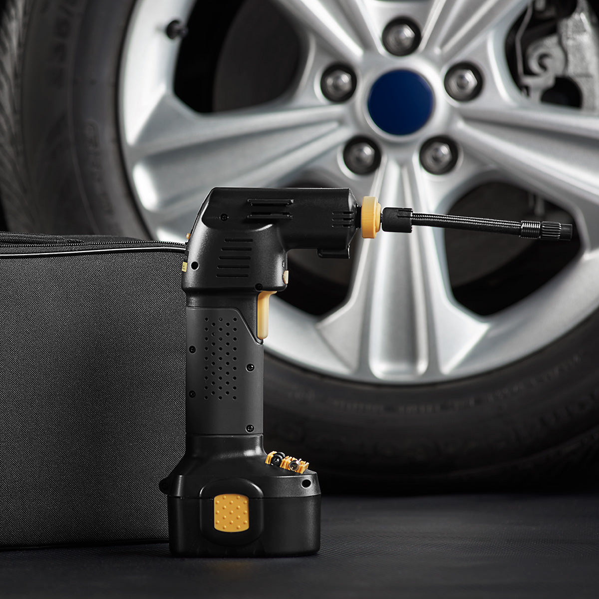 Kabelloser Reifenfüller Tragbarer Kompressor Automatische Abschaltung 7