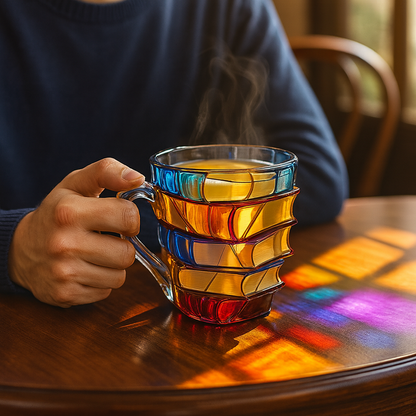 Kaffeebecher Harz Vintage 3D Buchdesign Buntes Deko Geschenk