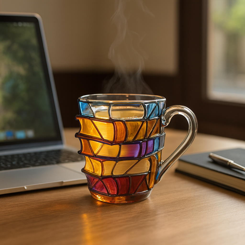 Kaffeebecher Harz Vintage Buchdesign Bunter 3D Motiv Becher