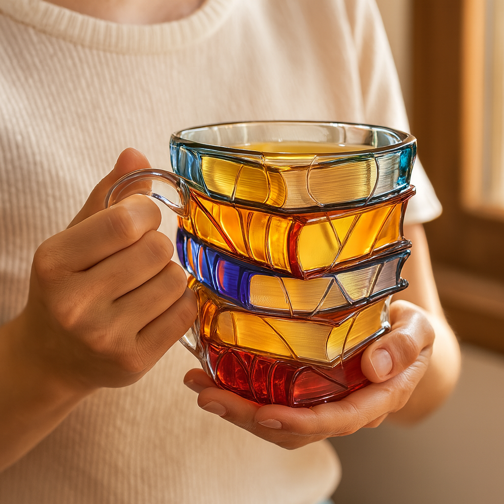 Kaffeebecher Harz Vintage Buchdesign Bunter 3D Motiv Becher