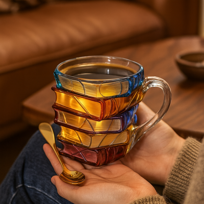 Kaffeetasse Buchdesign Keramikbecher 3D Kunststil