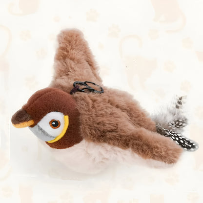 Spielzeugvogel für Haustiere mit Katzenminze, Federn und Plüsch