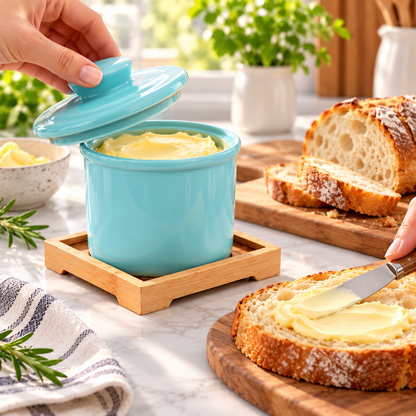 Keramischer Butterbehälter Mit Wasserabdichtung Küchenbedarf
