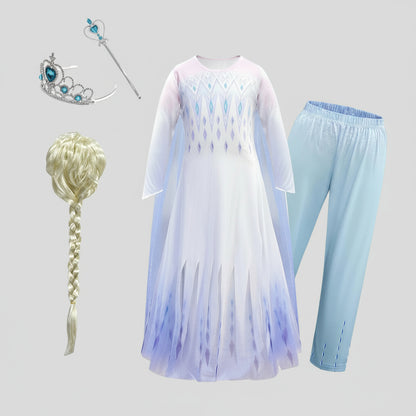 Kids Princess Dress Blue Tulle Costume