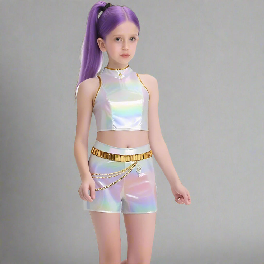 Costume olografico Kpop per bambine