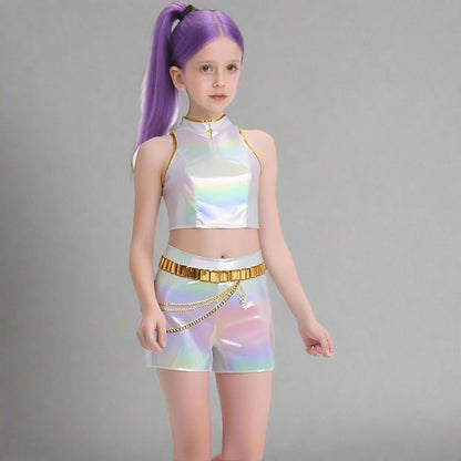 Costume olografico Kpop per bambine