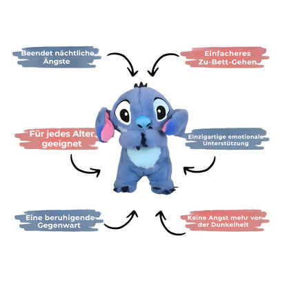 Kinder Kuscheltiere mit Licht und beruhigender Atmung